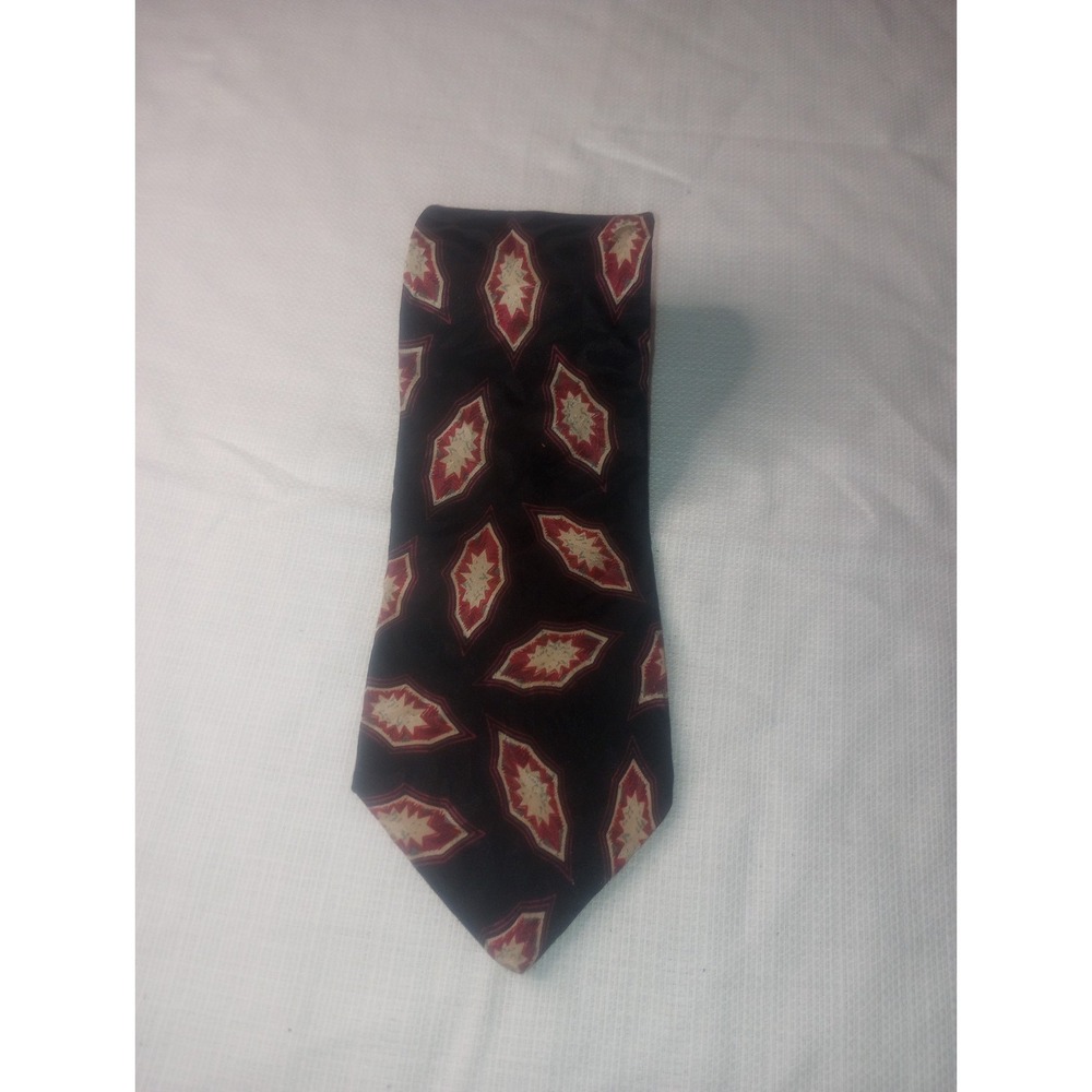 Tattersall Black Multi Color Geometric Classic Size Dominican Republic Tie